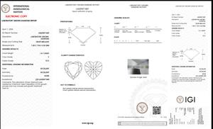 Diamante de corte esmeralda cultivado en laboratorio con corte de corazón de 1.61ct IGI certificado F Color VS2 Clarity Lab-Stone - Product Image 5