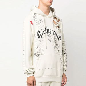 Suministro directo de fábrica Nuevo diseño Hombres Sudadera con capucha desgastada Estilo básico Hombres de moda Sudadera con capucha desgastada - Product Image 3