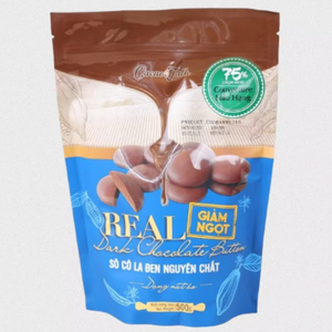Haute Qualité HALAL 75% Vrai Chocolat Noir Boutons OEM En Gros 1KG 5KG 10KG Forme Solide Bonbons Collations pour Boulangerie Alimentaire - Product Image 1