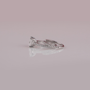14KT <b>Solid</b> Gold Classic Style Princess Cut Full Eternity Bridal Set Wedding Engagement Lab Grown Diamond Luxury Custom Ring - Product Image 2