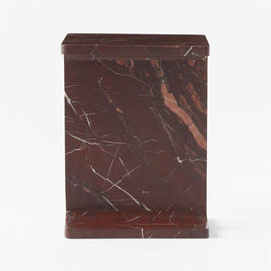 โต๊ะข้างหินอ่อนสีน้ำตาลสไตล์มินิมอลดีไซน์ทันสมัยเฟอร์นิเจอร์หินทำมือสุดหรูใช้รับประทานอาหารในห้องนั่งเล่นมีสไตล์ที่สมบูรณ์แบบ - Product Image 4