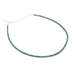 Collier élégant en perles de diamant bleu de 3 mm, facettées, de 16 pouces - Product Image 2