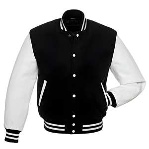 Veste de baseball personnalisée pour hommes en peau de vache manches en cuir veste universitaire décontractée à col montant double boutonnage logo brodé - Product Image 4