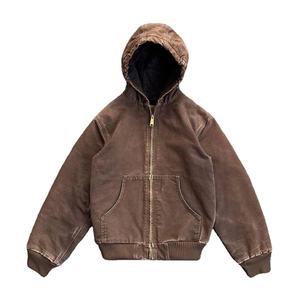 Sweat à capuche zippé intégral pour homme en laine, coton et polyester épais, coupe classique, délavé à l'acide, imprimé lettres, brodé, séchage rapide, logo personnalisé - Product Image 1