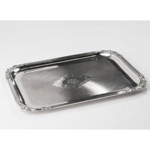 Plateau de service en acier inoxydable vintage de qualité supérieure avec poignées ornées pour la décoration intérieure forme et taille personnalisées au meilleur prix - Product Image 2