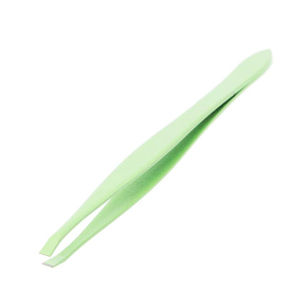 Pinzas para Cejas de Acero Inoxidable de Color Verde con Punta Inclinada de 4 Pulgadas, Eliminan el Vello de la Frente, con Empaque Personalizado - Product Image 3