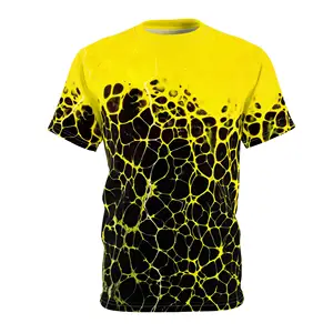 黑色和黄色滴水图案t恤、迷幻衬衫、锐舞衬衫柔软的感觉，保持轻便和高度