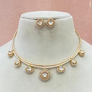 Best Quality Designer Gold Finish Kundan <b>Necklace</b> <b>Set</b> With Earrings For <b>Wedding</b> Party Wear Collection For Women - Product Image 1