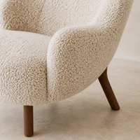 Fauteuil lounge personnalisé à dossier haut en bouclette, fauteuil d'appoint rembourré pour salon, chambre à coucher, hôtel