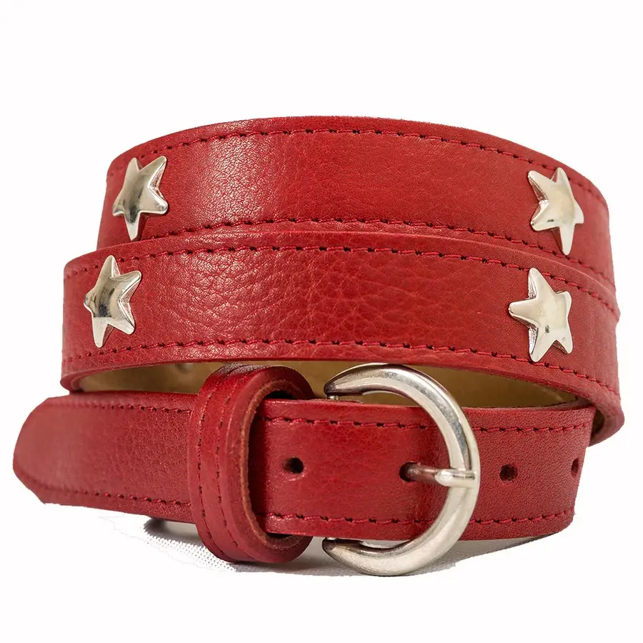 Star Belt Red Comfortable Trendy Color Polo Leather Belt For Men Available At Wholesale Price