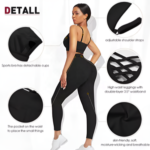 OEM 3 PcsSeamless Gym Clothing Yoga Outfit Pantalones Traje deportivo Mujeres Workout Gym Fitness Sets Logotipo personalizado Impresión Spandex - Product Image 3