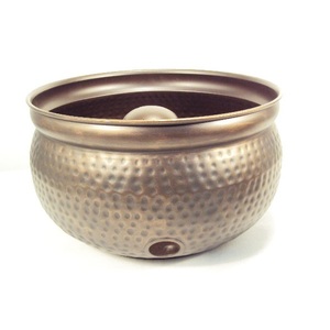 Bol de tuyau en métal peint de couleur noire de finition antique conception côtelée pour la maison jardin arrosage des plantes bol de tuyau en métal décoratif - Product Image 6