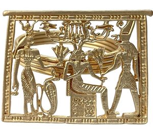 Rond de serviette vintage égyptien de luxe, design unique de couronne en métal avec finition dorée mate, fer classique pour les fêtes de mariage - Product Image 2