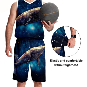 Bsci ชุดกีฬาบาสเก็ตบอลกางเกงขาสั้นบาสเก็ตบอลชุดบาสเก็ตบอลผ้าโพลีเอสเตอร์สำหรับผู้ใหญ่ดีไซน์ใหม่ - Product Image 5