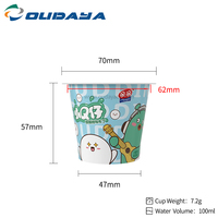 Envase de plástico con logotipo de personalización de nuevo producto de 100ml con taza de pudín de gelatina de yogur con impresión IML