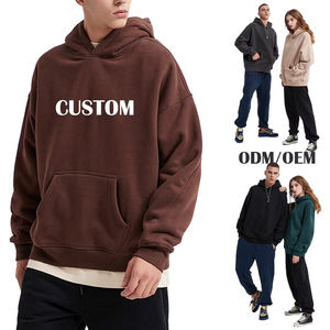 Sweat à capuche vierge personnalisé ODM unisexe en polaire épaisse 500g Spandex/Polyester avec poches brodées pour streetwear hivernal - Product Image 1