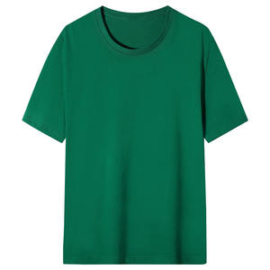 T-shirts vierges en coton uni pour hommes, manches courtes, 180g, 26 fils, avec design de col, personnalisables avec logo brodé OEM, vente en gros - Product Image 5