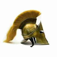 Casque en acier de style spartiate fait main, costume de guerrier grec, objet de collection historique avec doublure intérieure confortable