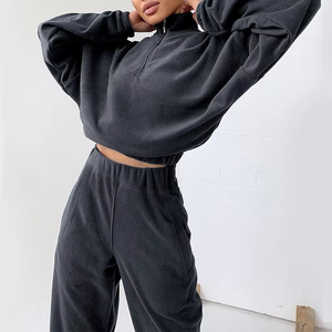 Chándal de algodón para mujer, chándal de manga larga, informal, al por mayor, ropa de gimnasio, ropa holgada para correr, chándal cómodo - Product Image 6