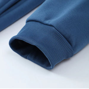 ชุดวอร์ม2ชิ้นสำหรับผู้ชายชุดวอร์มผ้าฝ้าย100% โอเวอร์ไซส์พิมพ์โลโก้กางเกงขายาวสีทึบแขนยาวพิมพ์ลายโลโก้ - Product Image 3