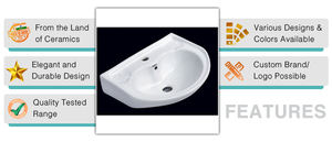 Lavabo ovalado de un solo orificio de cerámica blanca de suministro a granel directo de fábrica para fregadero en forma de uso de baño de apartamento/Villa de la India - Product Image 3