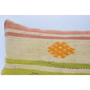 Luxe 12x36 Beige Kantha Patchwork Laine Oreiller Tissé Vintage Brodé Imprimé Motif Moelleux pour Literie Canapé 18x18 Pouces - Product Image 2