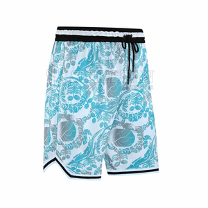 Pantalones cortos cómodos para hombre, pantalones cortos estampados de poliéster Laker para hombre, camiseta de baloncesto, malla corta, tarifa al por mayor, precio barato, servicio OEM - Product Image 1
