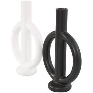 Stunning <b>Black</b> and White Handmade Marble <b>Candlestick</b> Stone Candle <b>Holders</b> Decorative Accent for Tabletop Mantel Home Decor Piece - Product Image 3