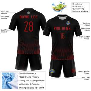 Maillot uniforme de volley-ball à sublimation noir et rouge personnalisé, concevez votre propre uniforme de volley-ball respirant pour adulte - Product Image 3