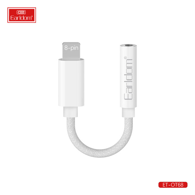 Eardom Adapter Volume Control Listening Lighting Aux Audio 3.5mm Headphone Jack for iPhone X 8 Plus XR Mobile Phone Usage AC