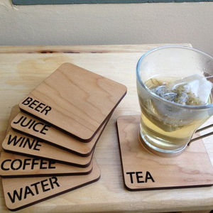 Coaster fantaisie en bois pas cher taux de gros sous-verres en bois offre saisonnière sous-verres en bois - Product Image 1