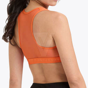 Soutien-gorge de sport à maintien élevé, dernier design, logo personnalisé, respirant à l'avant, en spandex/nylon, vêtements de fitness, style simple, prix de gros - Product Image 4