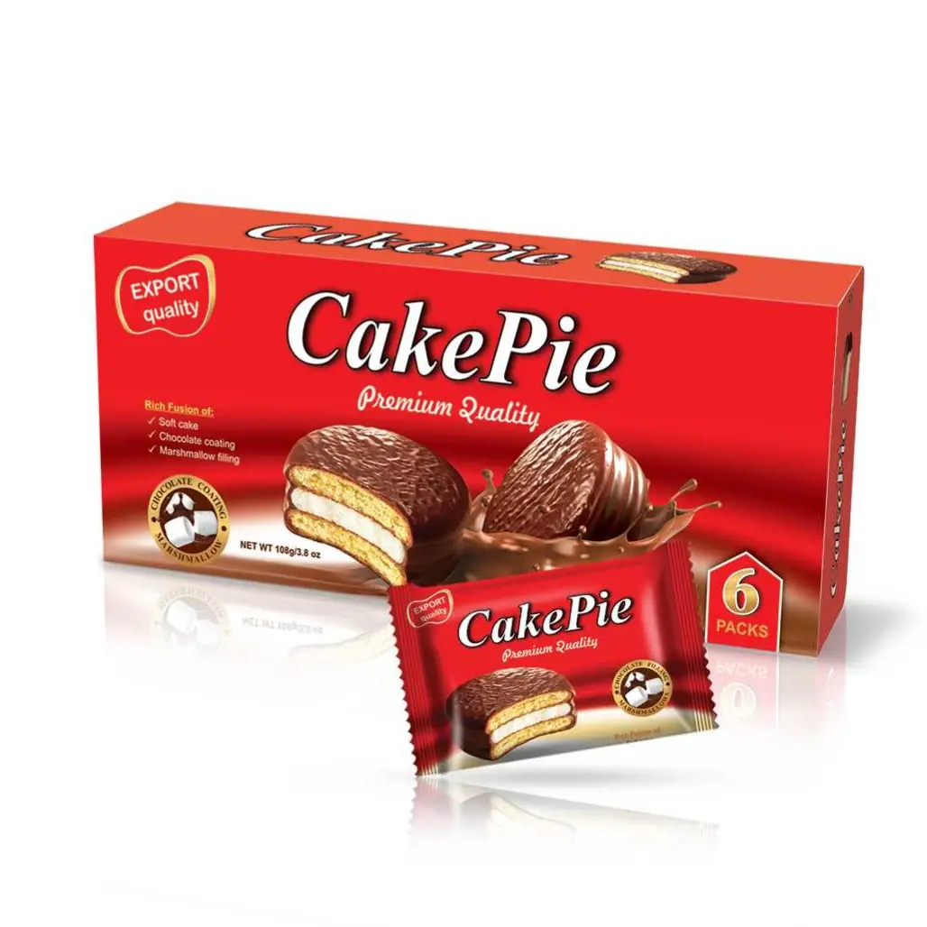 Pastel de Chocolate de fábrica en Vietnam, caja de 108g, 6 paquetes, el mejor precio