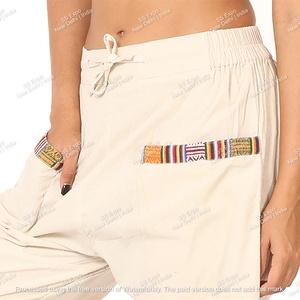 OEM Boho Confortable Respirant Plat Canvas Hopper Pantalon de Yoga pour les Femmes Hiver Droit Harem Design Été Style Baggy Look - Product Image 6