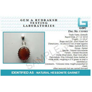 Piedra Preciosa Natural y Certificada de Granate Hessonita (Gomed) 4.25-12.25 Ratti, Colgante con Engaste de Corona Panchdhatu Fino - Product Image 4