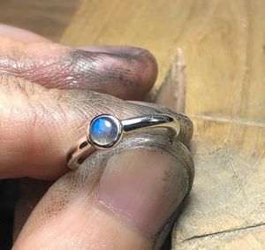 Impresionante aspecto amatista 7x14mm Marquesa forma piedra preciosa bisel conjunto 925 anillo de plata esterlina anillo de banda gruesa para ropa de boda - Product Image 4