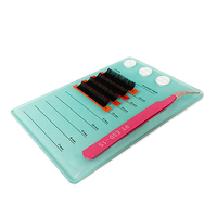 Vente en gros de tuile de cils en acrylique avec support de pince à épiler magnétique Palette de cils Plateau de colle pour extension de cils