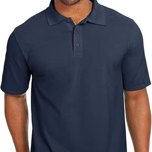 Vente en gros Polos en coton et polyester pour hommes T-shirt à manches courtes avec boutons et coupe classique Chemises de golf de performance décontractées pour hommes - Product Image 1