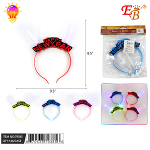 Fascia luminosa per capelli per il nuovo anno 144PC 12DZ/CS accessorio festivo per la testa - Product Image 1