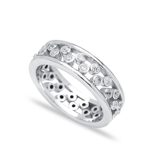 <b>Two</b> <b>Rings</b> Together Zircon <b>Stone</b> Shiny Best Selling Popular Wholesale Handmade Turkish 925 Sterling Silver Jewelry - Product Image 1