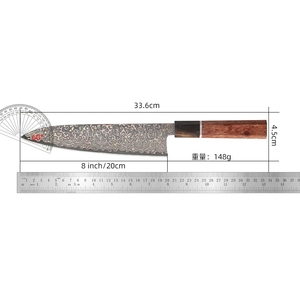 Wholesale Customized OEM ODM PRESTIGE BLADES Luxury Three-Color Copper Damascus Steel Chef <b>Knife</b> Ambidextrous Design Dishwasher - Product Image 2