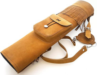Quiver Archery OEM Flèche-porte-flèches de chasse entièrement personnalisé en cuir de vache 100% véritable, modèle dorsal AQ-118 F 50CM
