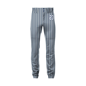 Unique Design Custom <b>Baseball</b> Pant Grey with Navy Pinstripes <b>Clothing</b> Youth Team Wear Two Button Durable Slim Fit Trouser - Product Image 1