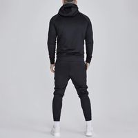 Survêtements décontractés à capuche personnalisés avec logo latéral en tissu polaire de coton/polyester noir pour hommes par Antique Fashion