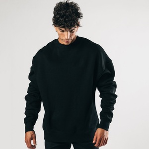 Qualité standard Épaule tombante Plaine Surdimensionné Sweats Hommes Épais 300gsm Lourd Ras Du Cou Sweat Pas Cher prix - Product Image 2