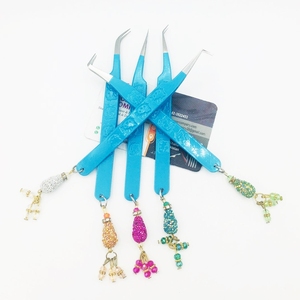 Pince à épiler d'extension de cils en acier inoxydable de conception inférieure de logo de vison haut de gamme prêt à expédier pince à cils pince à cils - Product Image 4