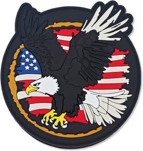 Écusson 3D en tissu PVC pour vêtements, badge souple en caoutchouc, étiquette en plastique à scratch avec crochets pour sacs à dos - Product Image 1