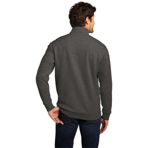 Men Quarter-Zip Fleece Pullover Charcoal Sweatshirt - Warm and Durable <b>Mid</b>-<b>Layer</b>, Great for Chilly Weather and Layering - Product Image 2