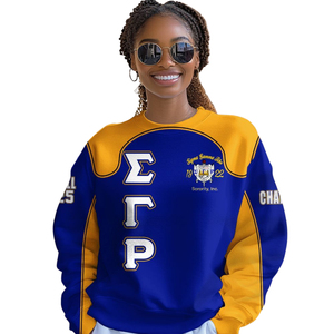 Sudadera de la Hermandad Sigma Gamma Rho Azul y Dorada 1922, Cuello Redondo, Ropa Griega, Sudadera de Forro Polar Premium, Atuendo de Invierno para Mujer, Regalo - Product Image 4
