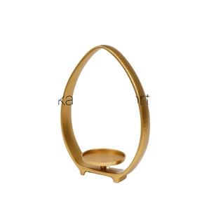 Fancy Oval Shape Hammered Gold Metal Candle Stand Handmade Wedding <b>Decoration</b> Metal <b>Jars</b> for Home <b>Decor</b> - Product Image 1